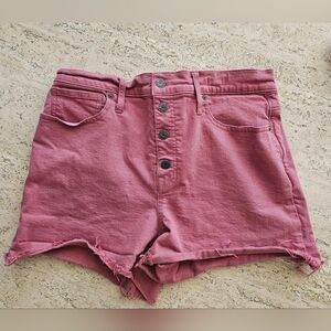 Madewell The Perfect Denim Short High Waisted Button Up Denim Shorts